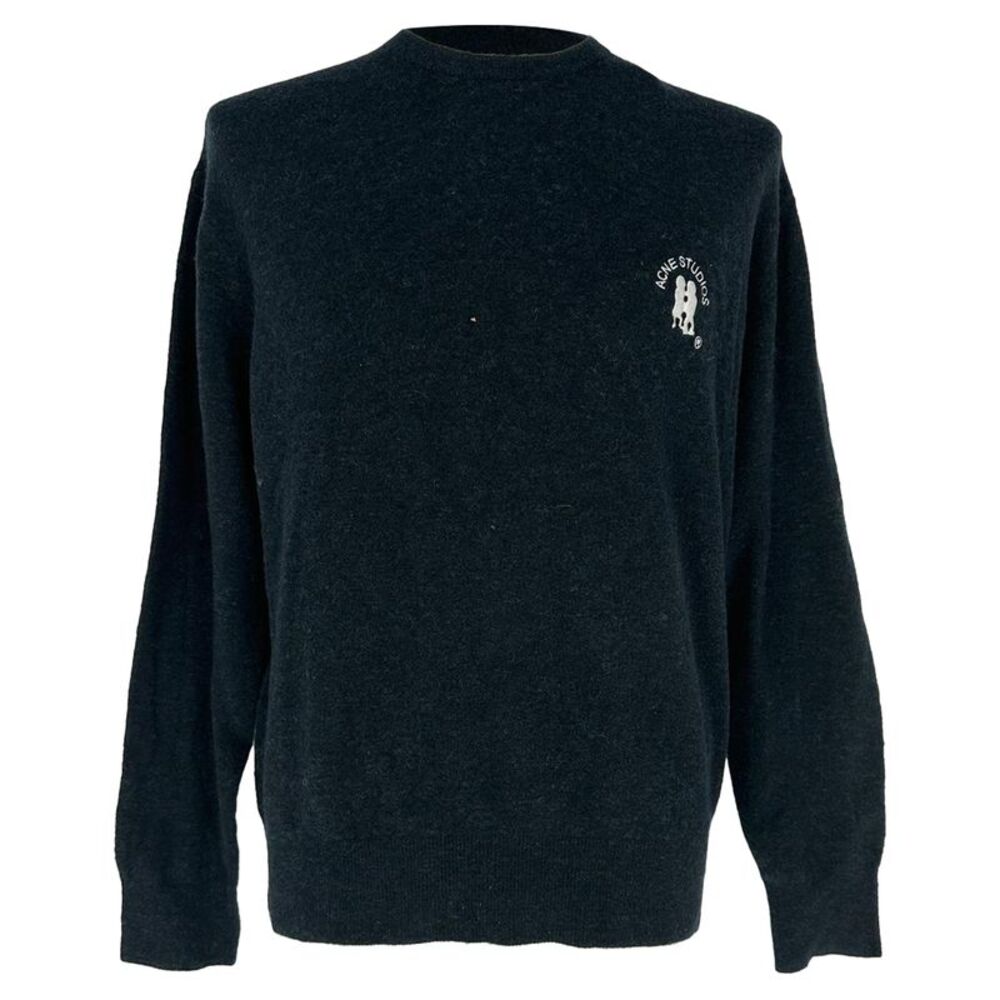 Acne Studios Kiza Logo-Embroidered Sweater in Black Nylon